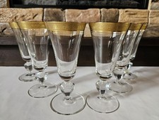 Theresienthal Kristall 6 Sekt Champagner Gläser Marlow Mintonborde Goldrand TOP