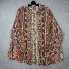Johnny Was Blouse Womens 2X Multicolor Geomet...