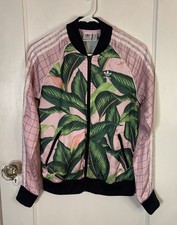 Adidas Track Jacket Farm Rio SST Tropical Palm Leaf Pink Full Zip Women’s XS