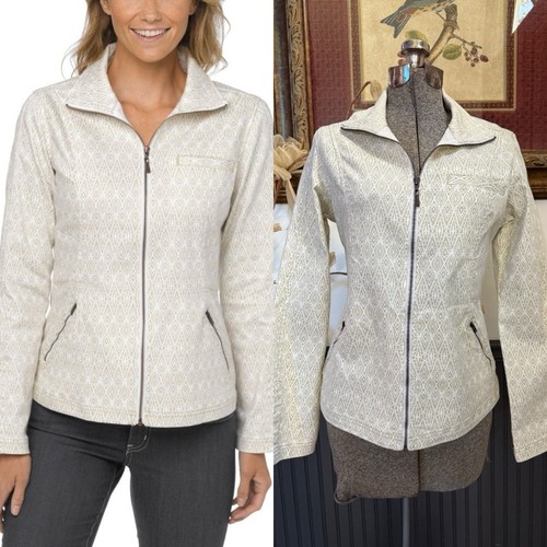 NWT prAna Kiana Geometric Front Zip Organic Cotton Jacket ~ Size Medium 🧡🍄
