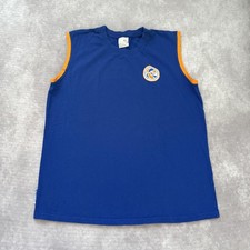 Vintage Nike Basketball Tank Shirt Mens L Blue Sleeveless Jersey Muscle