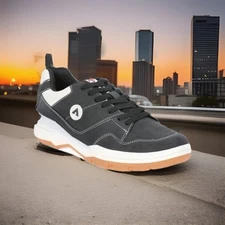 Airwalk Men’s Anchor Low Skate Sneakers, Size 10 Mens Skateboard  Shoe Black