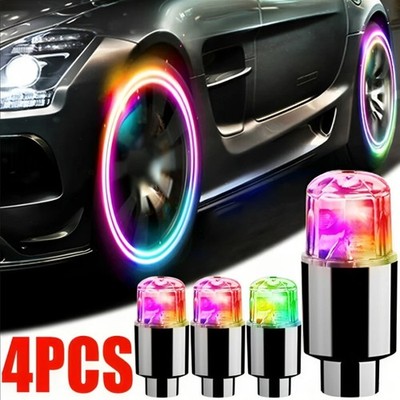 4pcs Car SUV Wheel Tire Tyre Air Valve Stem LED Light Caps Cover Accessories