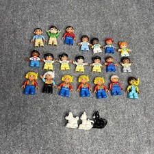 Lego Duplo Figure Lot of 24 People Kids Construction Animals Boy Girl