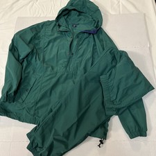 Lands End 2 Piece Green unisex Jogging Jacket and Pants Large Preowned