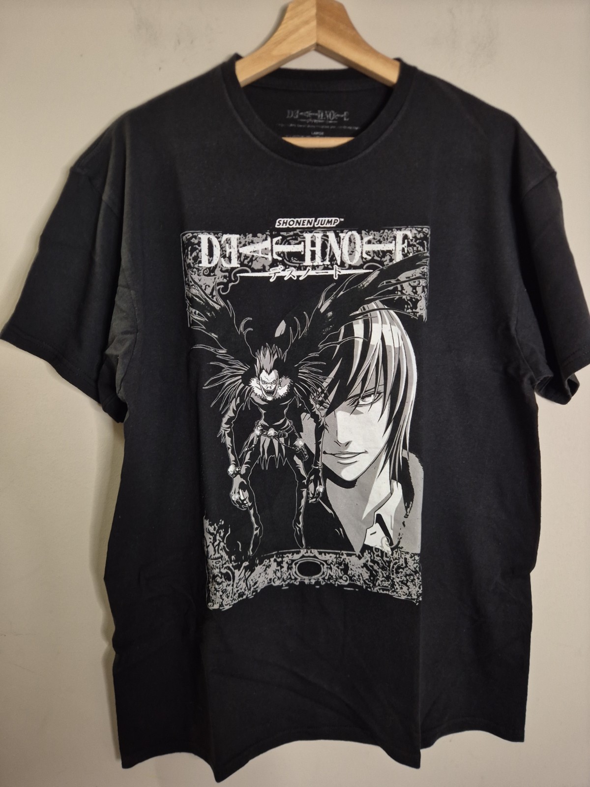 Camiseta Death Note Para Hombres Negra Manga Corta Talla L Anime Manga Estampado Gront En muy buena condición