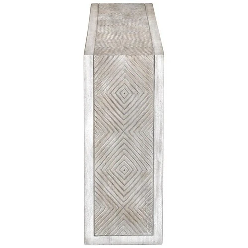 Uttermost Genara Wood Accent Console Table in Bone White and Oatmeal - Picture 4 of 7