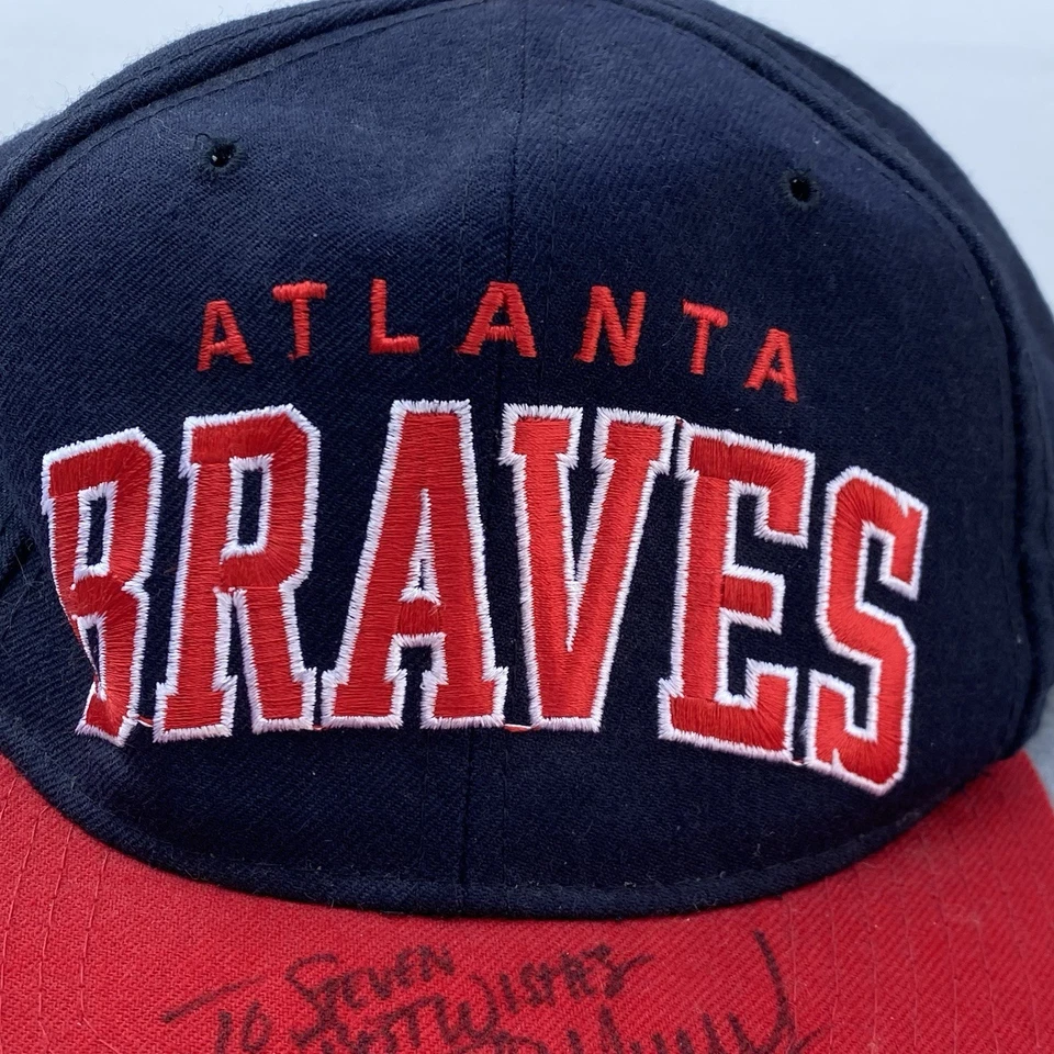 Vintage Atlanta Braves Starter Script Logo Snapback Hat MLB The Natural Wool - Image 2 of 4