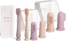 Baby Finger Toothbrush, Tongue Cleaner Oral Cleaner Newborn Kit with 6 Piece