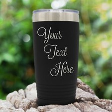 Customized Personalized Stainless Steel Tumbler with Lid - Your Custom Text 20oz
