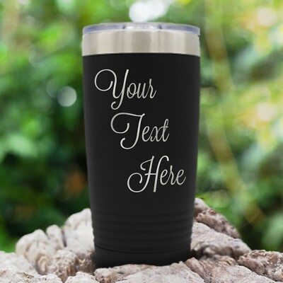 Customized Personalized Stainless Steel Tumbler with Lid - Your Custom Text 20oz