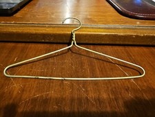 Vintage Doll Sized Wire Clothes Hanger Unpainted Gold/Bronze Color 8  x 5  