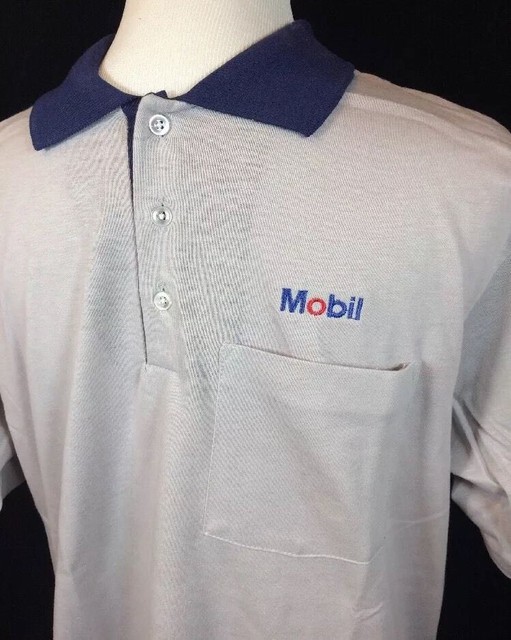 Vintage MOBIL Oil Gas Station Attendant Shirt Service Garage Uniform