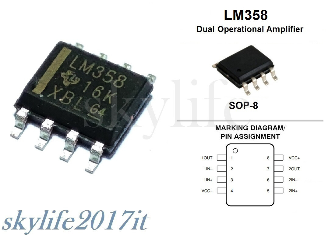 Lote De 100 Unidades Circuito Integrado LM358DR SOP8 - Amplificador Operacional SMD