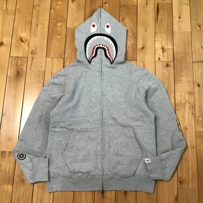 2nd シャークパーカー shark full zip hoodie★ NIGO 2005 BAPE 2nd Shark full zip hoodie a bathing ape NIGO Gray Size S