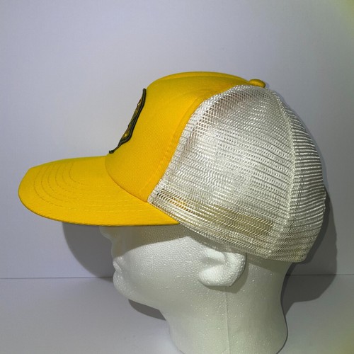 Vintage Downers Inc GEMC Trucker Hat Yellow Sword in Shield on Globe - Picture 3 of 8