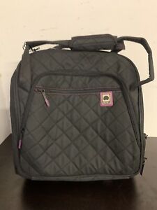 Black Quilted Rolling Tote