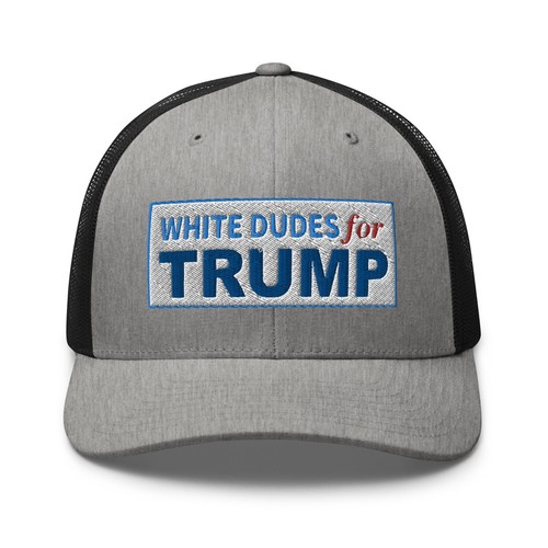 White Dudes For Trump Hat (Embroidered Trucker Cap) - Picture 13 of 15