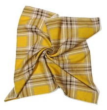 Unisex Floral Cotton Bandanas 22x22 inch Plaid Yellow