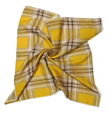 Unisex Floral Cotton Bandanas 22x22 inch Plaid Yellow