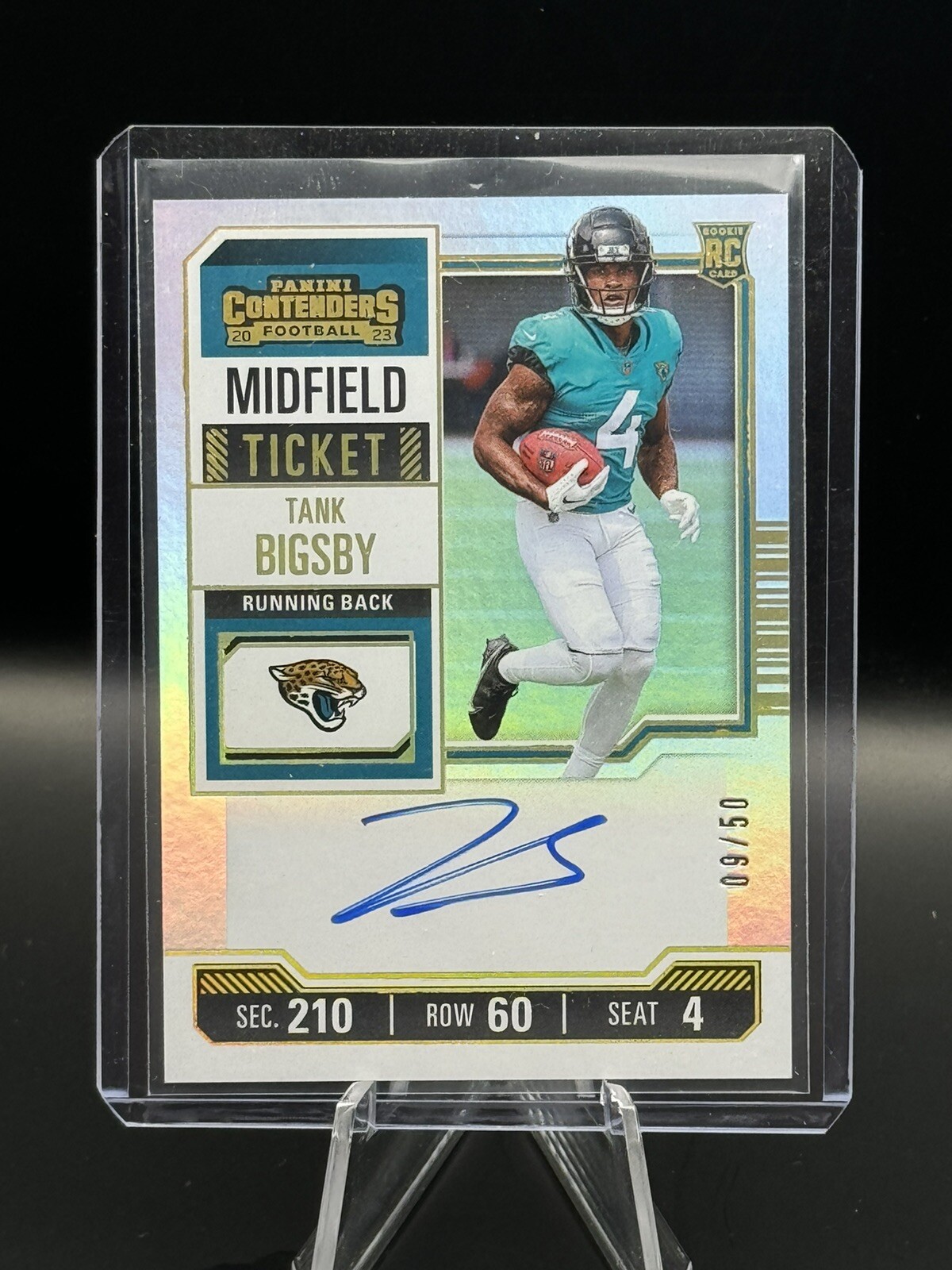2023 Contenders Tank Bigsby Midfield Ticket Rookie On Card Auto # 09/50 Jaguars