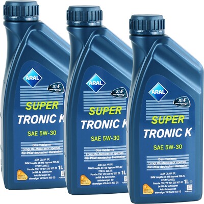 3x1L 5W-30 ARAL SUPER TRONIC K LONGLIFE 5W30 für MB 229.52 VW 5047.00 BMW LL 04