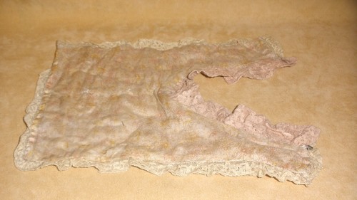 Ladies Victorian Mushroom Brown Lace Insert or Bib w/ Cut Steel Buttons - Picture 5 of 5