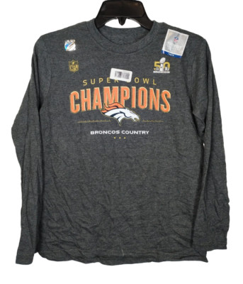 NFL Team Apparel Jugend Denver Broncos Superbowl T-Shirt Grau Medium 10/12