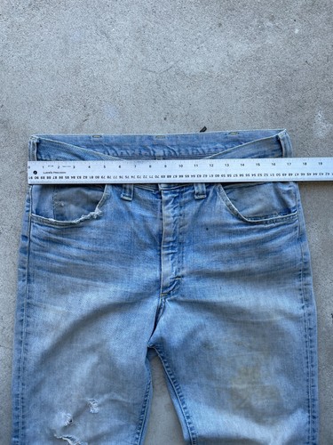 Vintage 1970's LEE Bell Bottom Denim Jeans MENS (34x30) Distressed Faded - USA - Picture 6 of 9