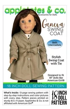18 Inch Doll Pattern | Geneva Swing Coat Fits 18" Dolls such as American Girl