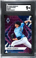 2021 Panini Chronicles Phoenix #14 Logan Gilbert PURPLE VELOCITY PRIZM SGC 9 RC