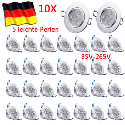 10 pack 5W Dimmbare Spotlight Panel Licht Deckeneinbauleuchte LED Downlight