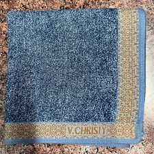 MEN HANDKERCHIEF COTTON POCKET SQUARE 18" CLASSIC ART PLAIN BLUE JEAN PATTERNED