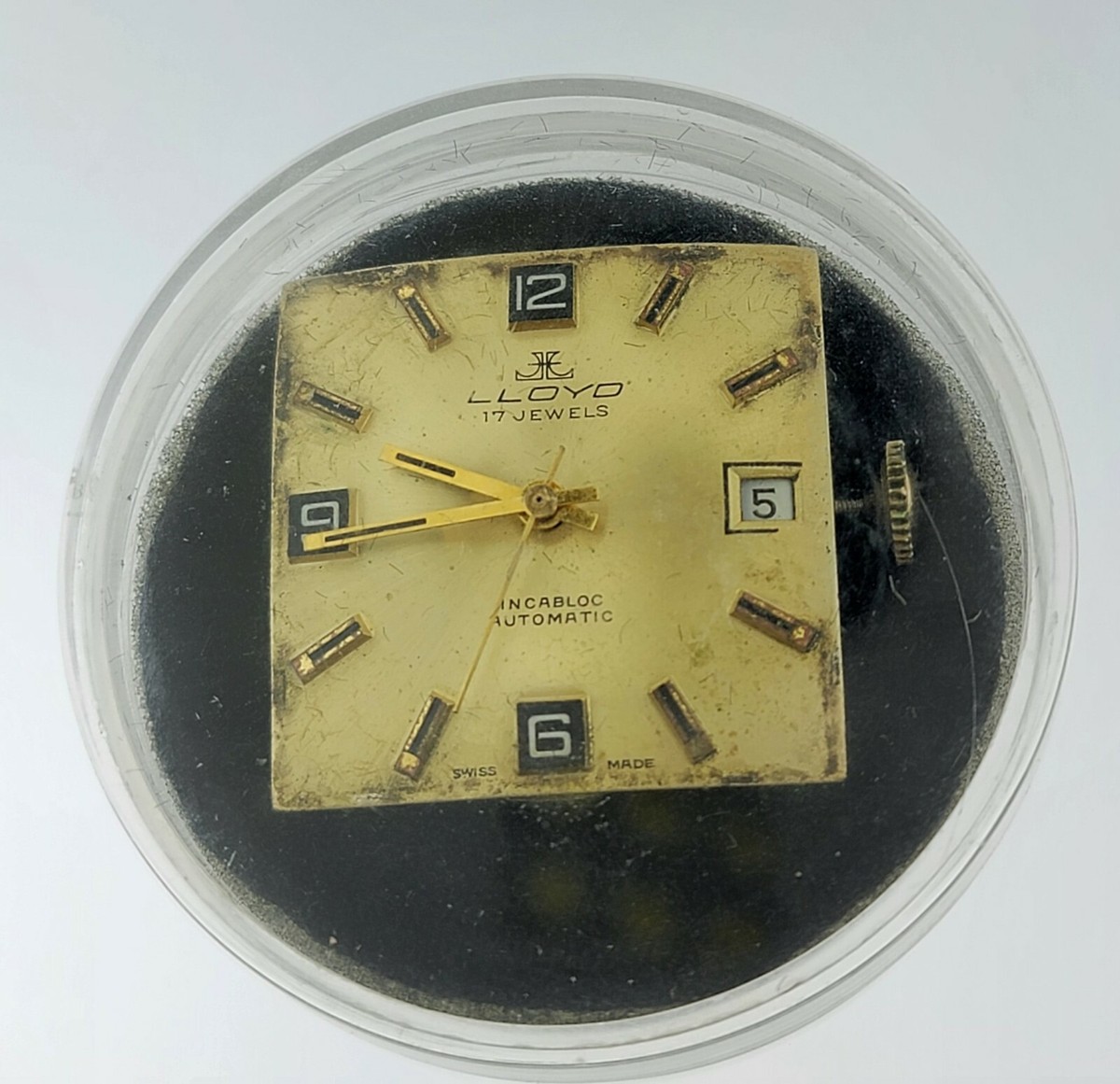 17 jewels Men's Square Lloyd Watch Movement ~ Date