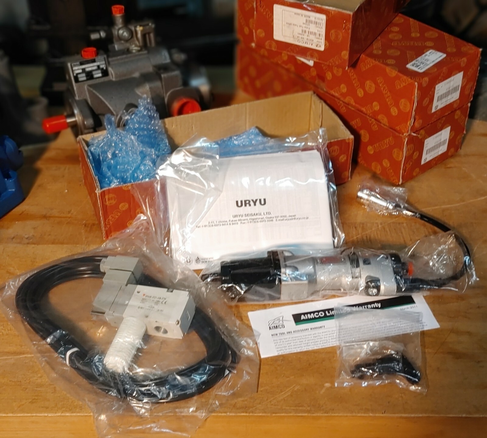 URYU Aimco, UA-60SMC Pneumatic Pulse Tool Trans Impact Wrench, 3/8" Drive,