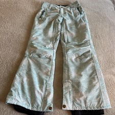 Iceburg Outerwear Girls Teal White Snow Pants Skiing Snowboarding 10-12