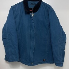 Ladies Dickies Jacket Womens Xl Canvas Full Zip Workwear Blue Teal Turquoise