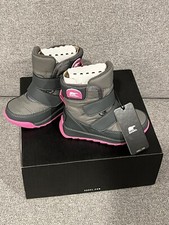 Sorel Girls Whitney II Strap Snow Boot Winter Insulated Quarry Grill Size 6 New