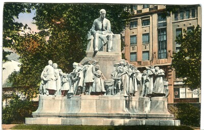 Budapest Vörösmarty-Denkmal Alte Hafa Postkarte Ungarn Unversandt