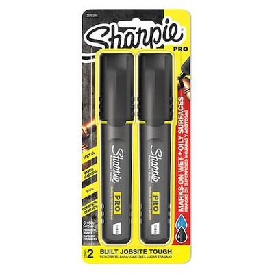 Sharpie 2018330 Permanent Marker Set, Black, Chisel Tip, 2 Pk