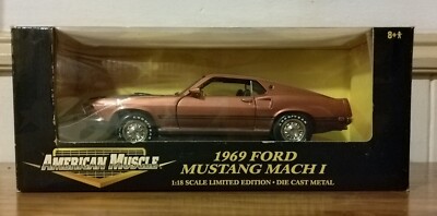 VHTF-1969 MAROON MACH 1 MUSTANG 428 COBRA JET 4-SPEED ERTL AMERICAN MUSCLE 