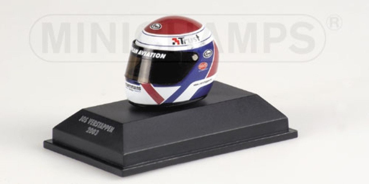Casque Verstappen 2003 1/8 Minichamps – Pièce Rare Pour Collectionneur F1