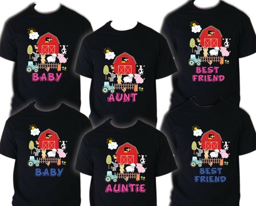 Farm Birthday T Shirt Family matching celebration reunion party tee mom dad kid - Picture 3 of 8