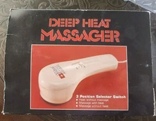 Tedron Deep Heat Electric Handheld Massager 4 Attachments Face Scalp Body Works