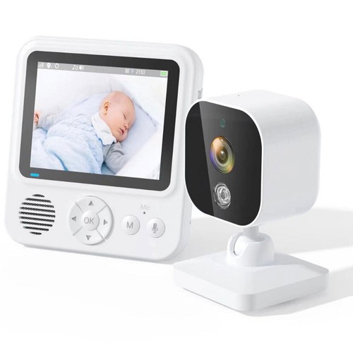WIFI Babyphone con Telecamera 2.8 Pollici HD Split Screen Video Babyphone Temperatura IT - Foto 14 di 15