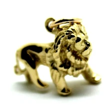 Kaedesigns, Heavy 3D 9ct Yellow Or Rose Or White Gold Lion Charm Or Pendant
