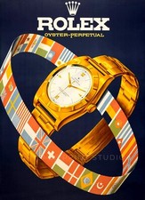 Orologio Svizzero Lusso 1945 Pubblicità Giclée Perpetuo Stampa su Tela 20x28