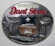 VINTAGE 1991 OPERATION DESERT STORM BELT BUCKLE, MADE IN USA