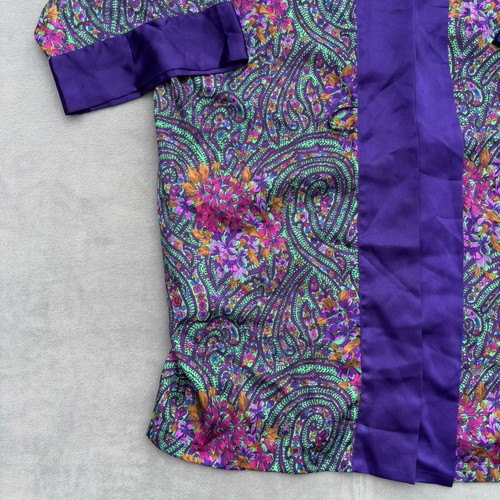 Vintage Victorias Secret Satin Kimono Robe One Size Floral Boho Gold Label - Picture 5 of 10