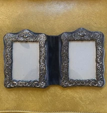 Vintage Silver Double Picture Frame - Victorian Style Photo Frames